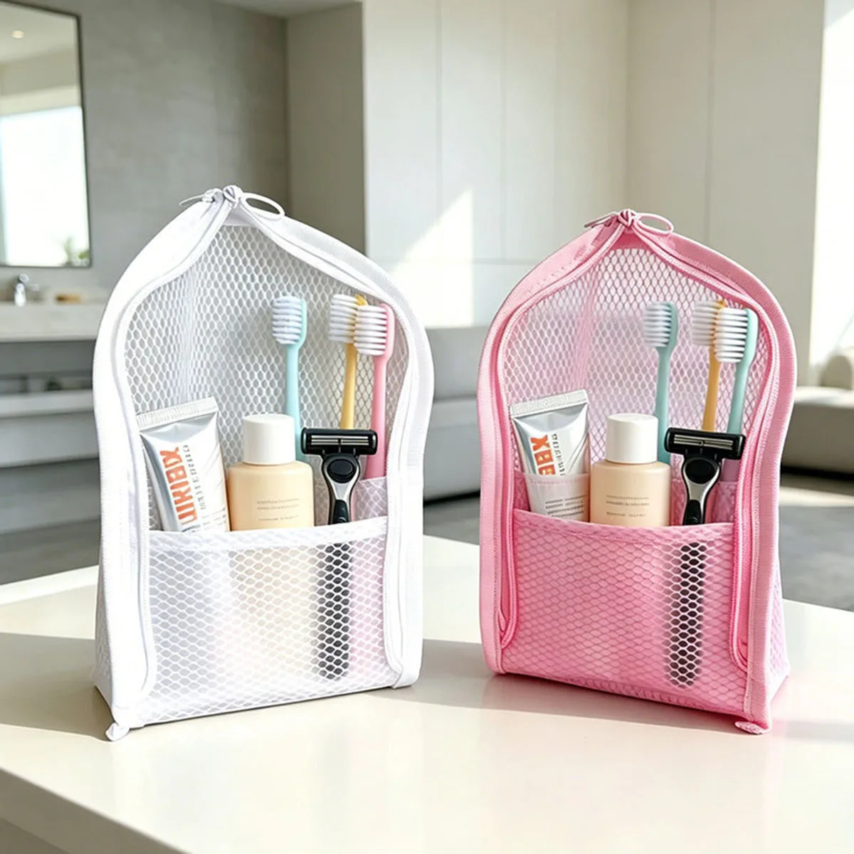 Women Accessories Organizer - Bolsa de Aseo de Malla Vertical