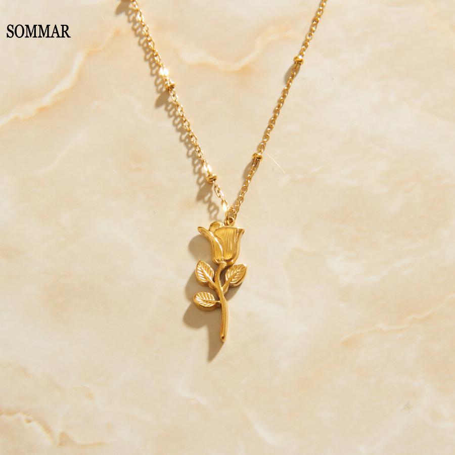Women'S Accessories Online India - SOMMAR-collares y colgantes de mujer chapados