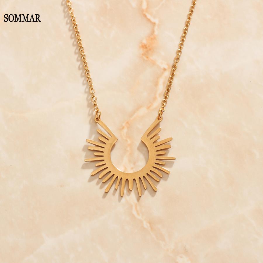 Women'S Accessories Online India - SOMMAR-collares y colgantes chapados en oro