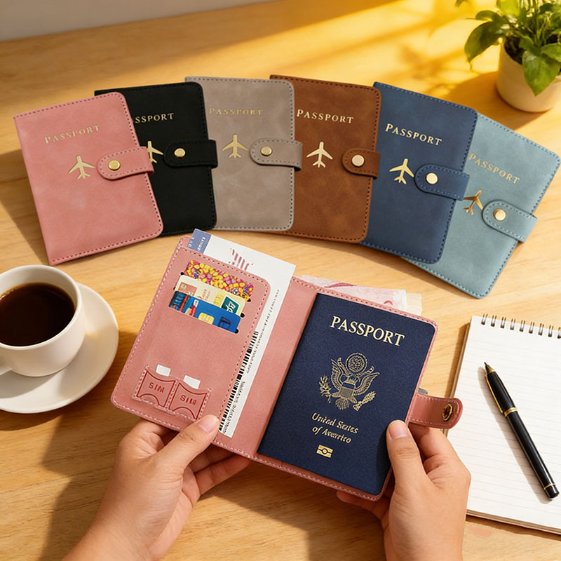 Women'S Essential Accessories - Funda de cuero para pasaporte, estuche
