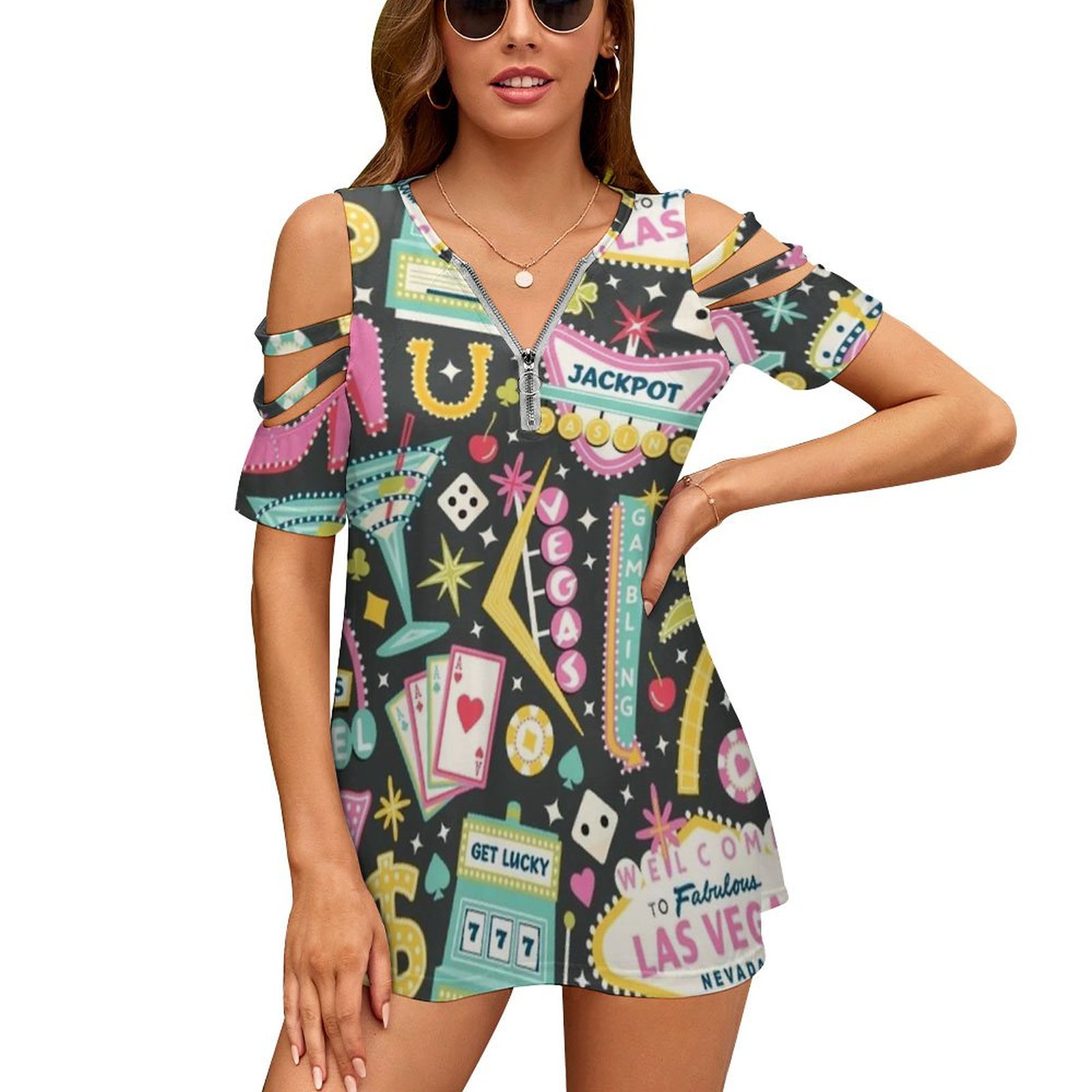 Women Accessories Vector - Viva Las Vegas camiseta de mujer
