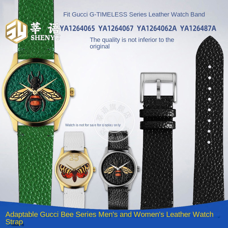 Women'S Accessories Gucci - Shenyu-Correa de cuero verde bordada para