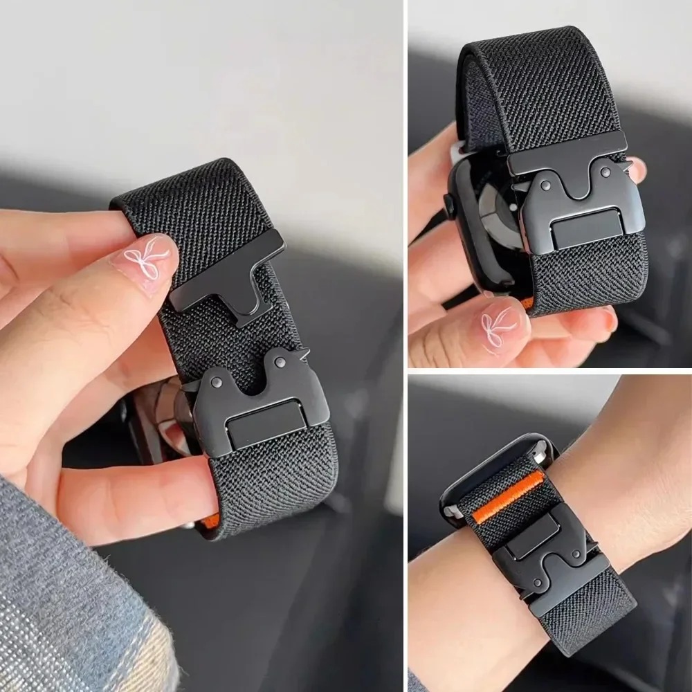 Correa elástica de nailon con  - Women Accessories Website reseña y precio