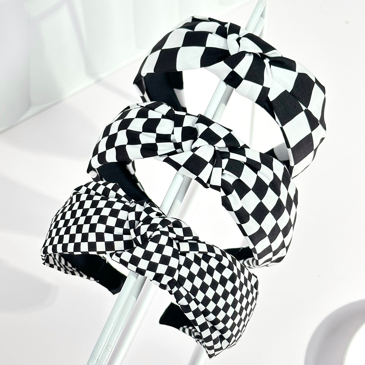 Diademas a cuadros en blanco y - Women Accessories Wholesale China reseña y precio